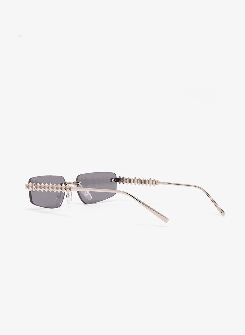 ELLA Rectangle Polarized Sunglasses With Gold Accent